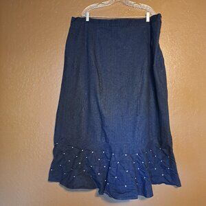 Odeliah Denim Long Skirt Size 24W
